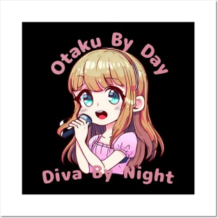 Otaku by day Karaoke Singer in Tokyo Posters and Art